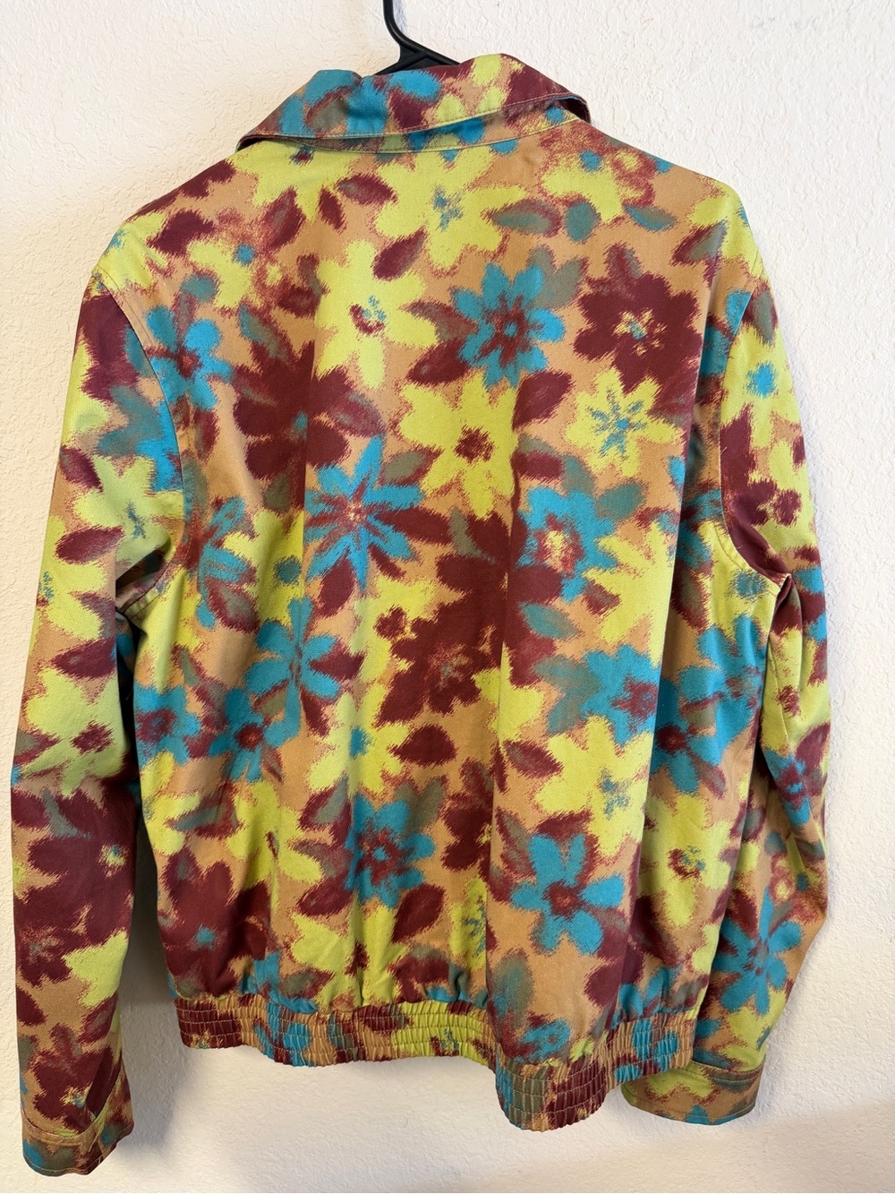 PacSun Floral Lightweight Zip Shirt Jacket in Yellow, Teal & Maroon Men’s M/L - Picture 2 of 4